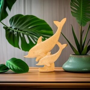 FISH WITH BABY FISH – Elegant Resin Table Accent